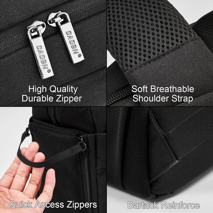 Рюкзак для камери CADeN, водовідштовхуючий, для DSLR Canon, Nikon, Sony, зі штативом, чорний