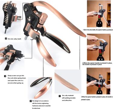 Набір для відкриття вина в дерев'яній коробці, подарунковий, люкс, професійний сомельє, з відкривачем, кришками, аксесуарами для вина (Style 02)