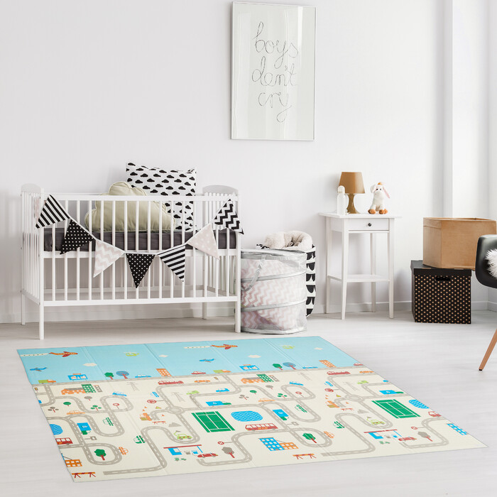 Relaxdays Foldable Play Mat - Animals and Road