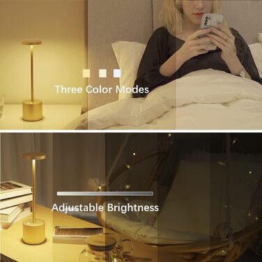 LED-лампа Hapfish на акумуляторі, 8000mAh, з пультом, для столу, нічника, балкону (Золота)