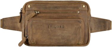 STILORD Сумка на пояс з екошкіри Vintage для чоловіків, жінок та дітей. Сумка через плече, поясна, для подорожей, фестивалів, спорту. Ексклюзивний дизайн, колір: середньо-коричневий