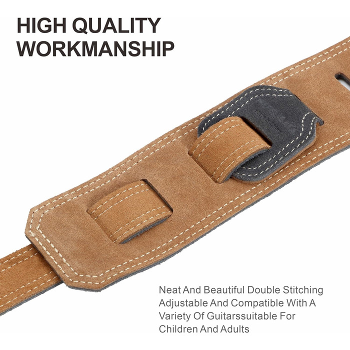 Накладна на гітару Nefelibata з повного нубуку, 76 см, з підкладкою з піни та петлею для кабелю, для акустичної, бас та електрогітари (Темно-сірий)