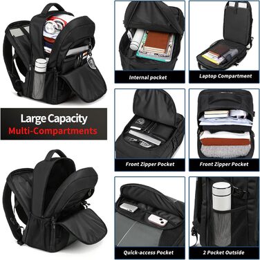 Чоловічий рюкзак 55L, великий, водовідштовхуючий, з відділенням для ноутбука (18.4
