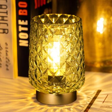 LED настільна лампа MJ PREMIER: акумуляторна, сенсорне керування, регулювання яскравості, скло, USB зарядка, аварійне освітлення (зелена)