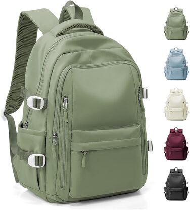 Шкільний рюкзак HYC00 для дівчаток та хлопчиків-підлітків, водонепроникний, для ноутбука 14 дюймів, зелений M4