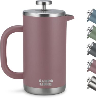 Giorgio. French Press Coffee Maker made of double-walled stainless steel, 0.6l | Plastic-free coffee press with thermal function incl. replacement filter | Coffee maker | 100% recycled stainless steel