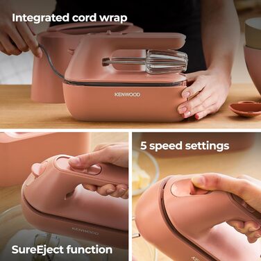 Ручний міксер Kenwood QuickMix Go HMP40.000RD, 350W, тонарний, з кейсом