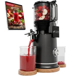Шнекова соковижималка Entsafter Slow Juicer 250 Вт, XXL завантажувальний отвір 130 мм, без BPA, чорна