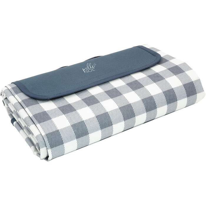 Пікнік-дека Pelle & Sol, водонепроникна, 200 x 140 см, складана, для відпочинку на природі, пляжна, з антиковзаючим покриттям, з ручкою, пісоко-стійка, придатна для прання, для саду, піших прогулянок, кемпінгу, блакитна