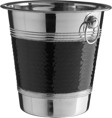 Охолоджувач для шампанського Premier Housewares 0507784 з гофрованим чорним обідком, нержавіюча сталь