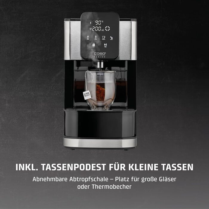 CASE HW 1660 - Turbo Hot Water Dispenser, hot water in seconds (40-100°C), 2600 Watts, extra-large 4-liter water tank, direct selection button for baby food (37°C), energy-saving