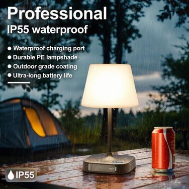 LED лампа настільна акумуляторна Anordsem бездротова: торшери з сенсорним керуванням та USB A+C - маленька настільна лампа для дитячої кімнати, нічник, подарунок, чорний