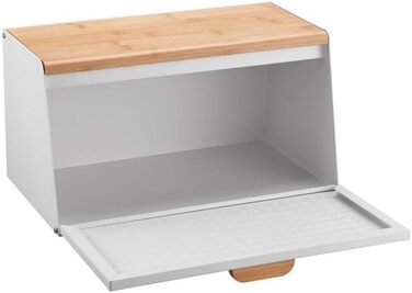 Кляузберг Brotbox: дерев'яний та металевий хлібний ящик/кошик (чорний/білий)