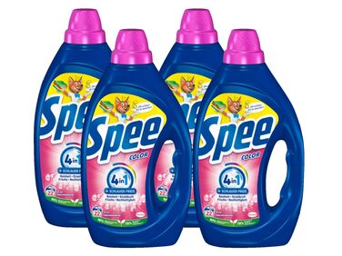 Рідкий пральний засіб Spee Aktiv Gel Color 4+1 для кольорових речей, 990 мл (набір 4 шт), на 200 прань