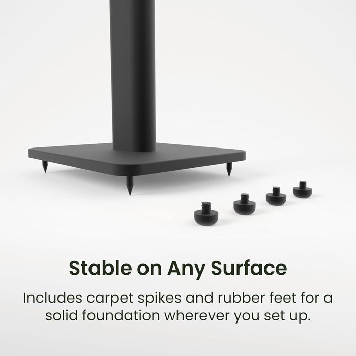 Підлогові стійки для акустики Kanto SPH - регульована висота, управління кабелями, пара, чорний