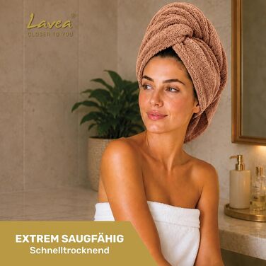 Набір махрових рушників для рук Lavea Elena, 100% бавовна, 50x100 см, 8 шт, гігієнічні та м'які (Капучино та Коричневий)