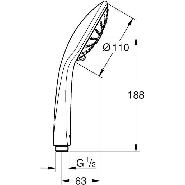 Grohe Vitalio Comfort 100 Handshower IV with 4 Spray Patterns 26094000 (3 Spray Patterns)