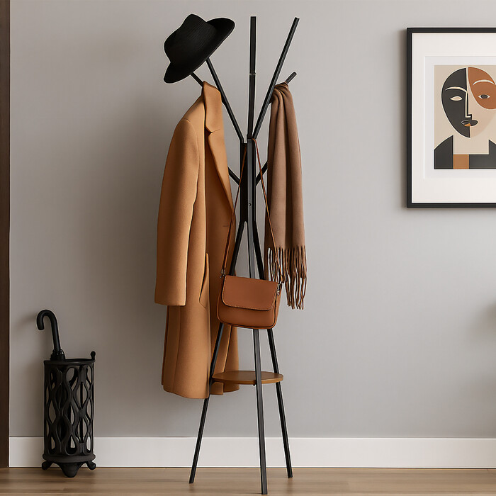 Relaxdays Industrial Coat Rack with Shelf