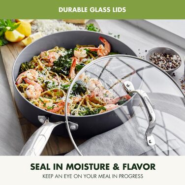 GreenPan Valencia Pro 16-Piece Cookware Set with Harteloxed, Healthy, Ceramic Non-Stick Coating, PFAS-Free, Induction, Dishwasher Safe, Oven Safe, Gray Cookware Set