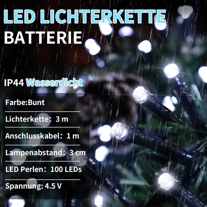 Льодогенератор для дому: компактний, з LED підсвіткою, 200 LED, для вечірок, свят, саду, балкону, ялинки. Білий колір, вологостійкий, з пультом та таймером