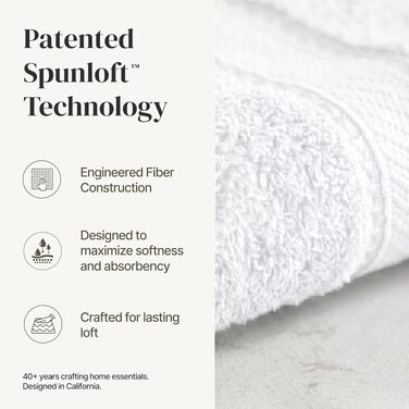 Набір рушників Amrapur Spun Loft з 100% гребеневої бавовни, 6 предметів (баня, руки, обличчя), білий колір, 600 г/м², гігроскопічні та м'які