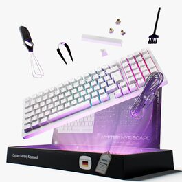 Ігрова клавіатура Nyfter NYFBOARD GEN2 (98%, White) з Gateron Yellow, Hot-Swappable, RGB, ISO DE Layout