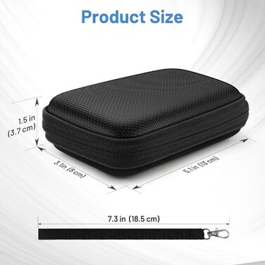 Чохол Tasche для SanDisk Extreme PRO, захисний кейс для SSD SanDisk 1TB/2TB, жорсткий корпус з ручкою (чорний)