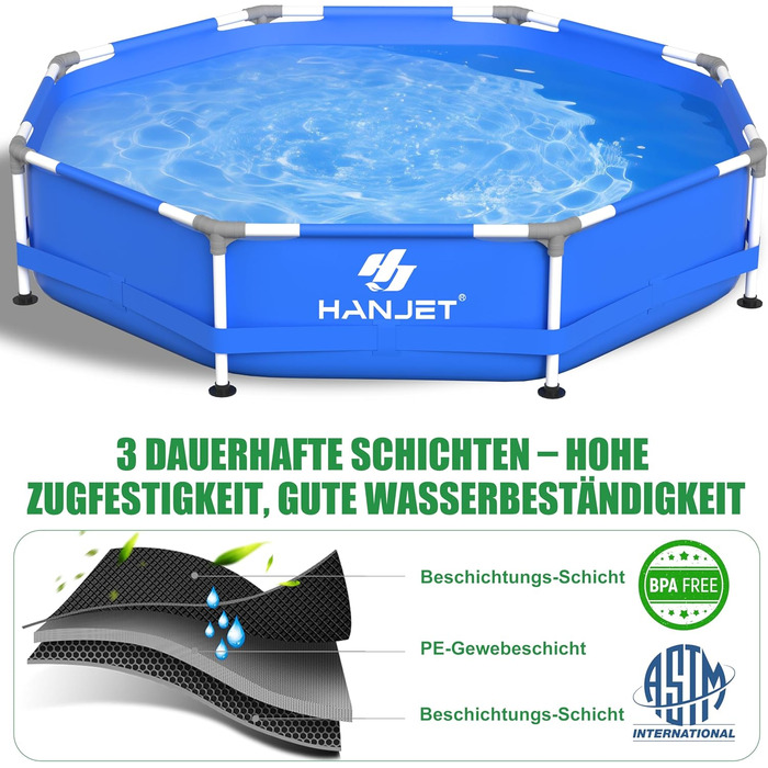 Басейн сталевий каркасний блакитний 305x76 см для дачі та саду