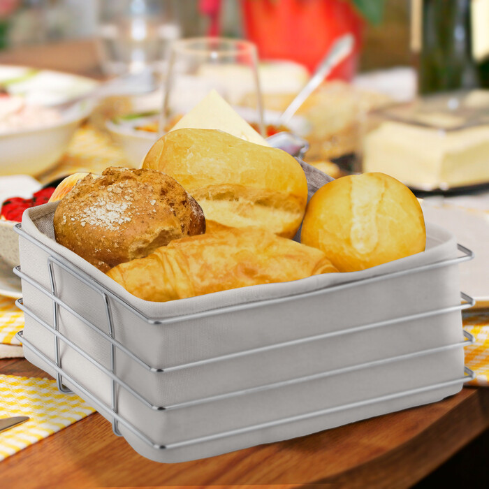 Relaxdays Bread Basket with Fabric Insert