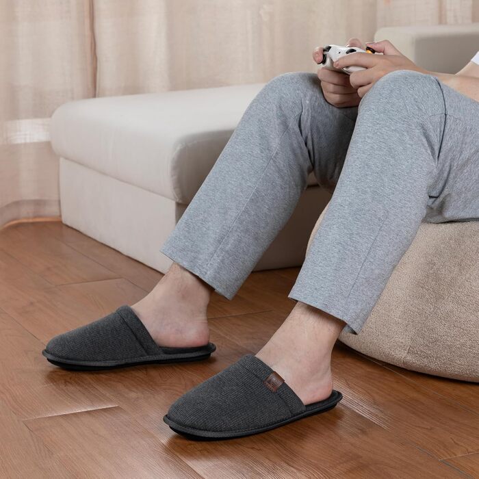 Чоловічі тапочки RockDove LiteStep з вафельної в'язки для дому (40/42 EU, темно-сірий)