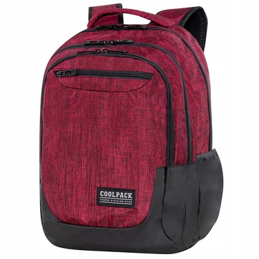 Багатовідсіковий шкільний рюкзак CoolPack, чорний з червоним, 27 л