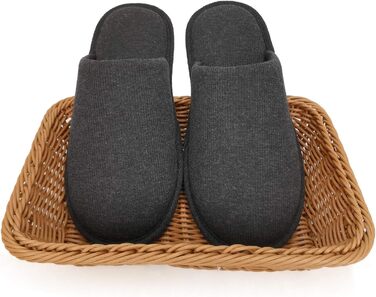 Чоловічі халапи Оofoot з бавовни, зручні домашні тапочки, Memory Foam, плоскі, пранні, Slip-on, для дому (45/46 EU, вугільно-сірий)