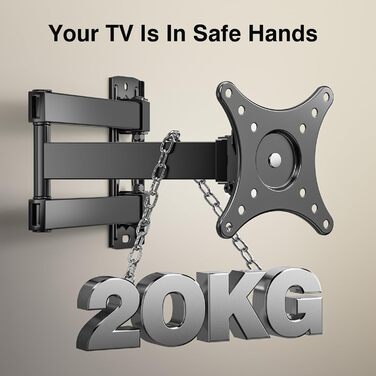 Настінне кріплення для телевізора Perlegear поворотне, нахильне, 10-30 дюймів, до 20 кг, VESA 100x100/75x75 мм