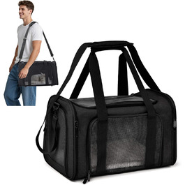 Транспортувальна сумка для собак та котів ALLSOPETS, складана, для маленьких тварин, для подорожей, хатинок, кемпінгу (чорний матовий)