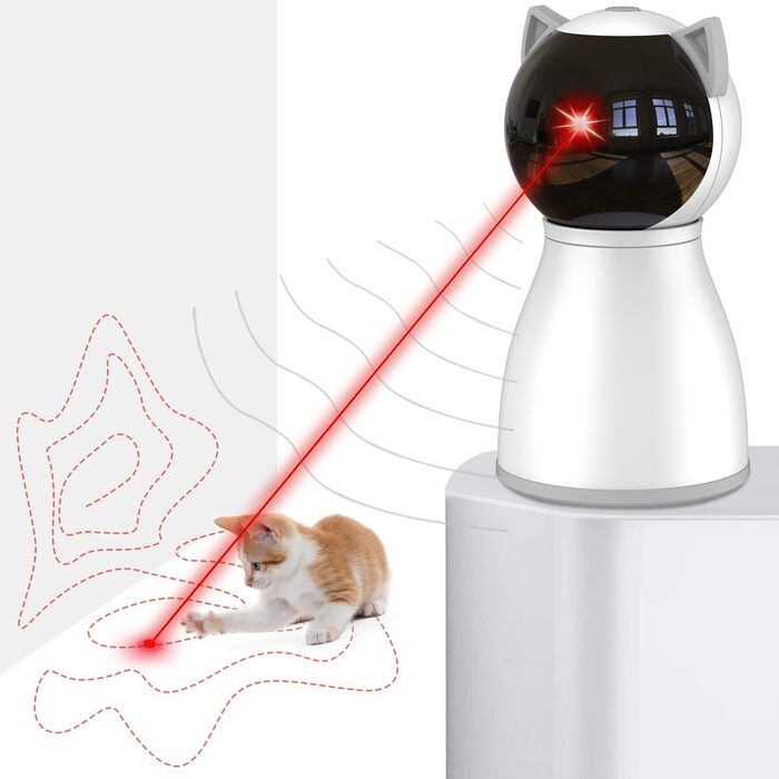 Cat toy, with real random trajectory, motion-activated rechargeable automatic cat laser toy, interactive cat toy for cats/kittens/dogs