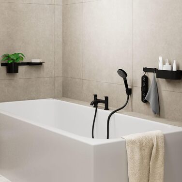 hansgrohe Vernis Blend - Showerhead, Hand Shower with 2 Spray Patterns, Round Shower Head (100 mm), Showerhead with Anti-Limescale Function, Matte Black, 26270670
