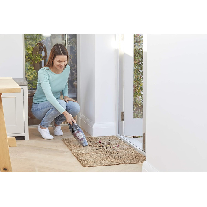 Акумуляторний пилосос BLACK+DECKER BHHV315B-QW Lithium Dustbuster з циклонною технологією та щілинною насадкою, безмішковий, білий/синій