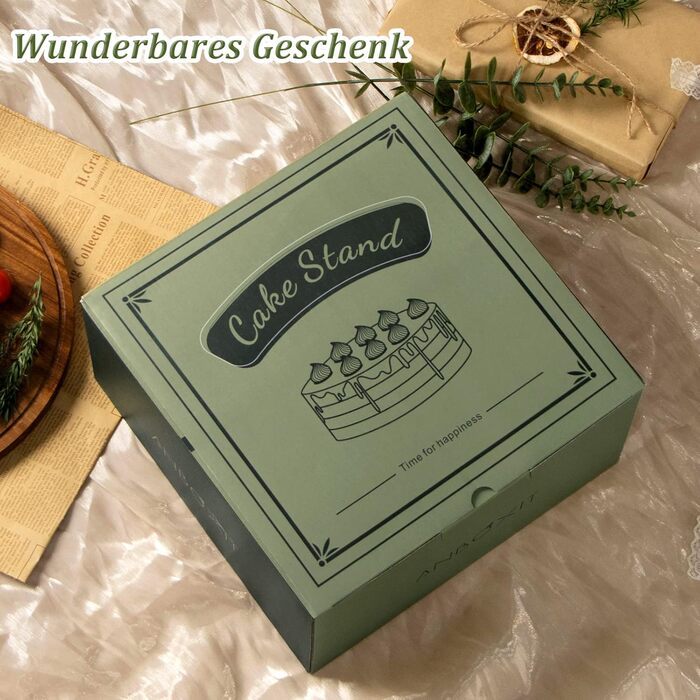 Тортенева таця ANBOXIT з ніжками, підставка для торта, таця для пирога з кришкою, тортоглінка з акрилу, дерев'яна підставка для торта з кришкою - ніжки акрил, кришка - ніжки