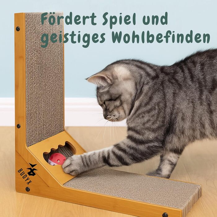 Дряпалка для котів L-подібної форми – з щільної гофрованої картонної коробки – для дряпання та відпочинку – екологічна, двостороння та стійка – ідеальна для домашніх котів