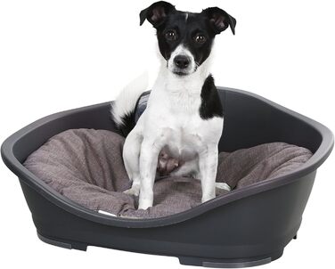 Лежанка для собак Kerbl Loneta, 92x64 см, бежево-сіра, для середніх та великих порід