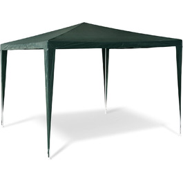 Relaxdays HBT Pavilion Tent: 2.5 x 3 x 3 m Garden Pavilion with a square footprint and a 100% PE roof. Party tent for festivals or celebrations. Pavilion with steel frame. Pavilion, white (Green)