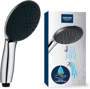 Душова лійка GROHE Vitalio 110, водозберігаюча, 6 л/хв, 2 струмені, регулюється, універсальне підключення, захисний кільце, хром, 2794610E