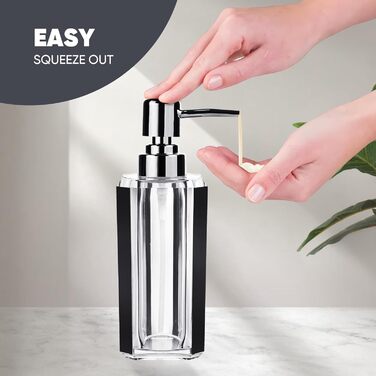 Набір аксесуарів для ванної кімнати з акрилу преміум-класу (4 шт.): диспенсер для миючого засобу, дозатор для лосьйону, мильниця, стакан для ополіскувача, стакан для зубної пасти (чорний, матовий)