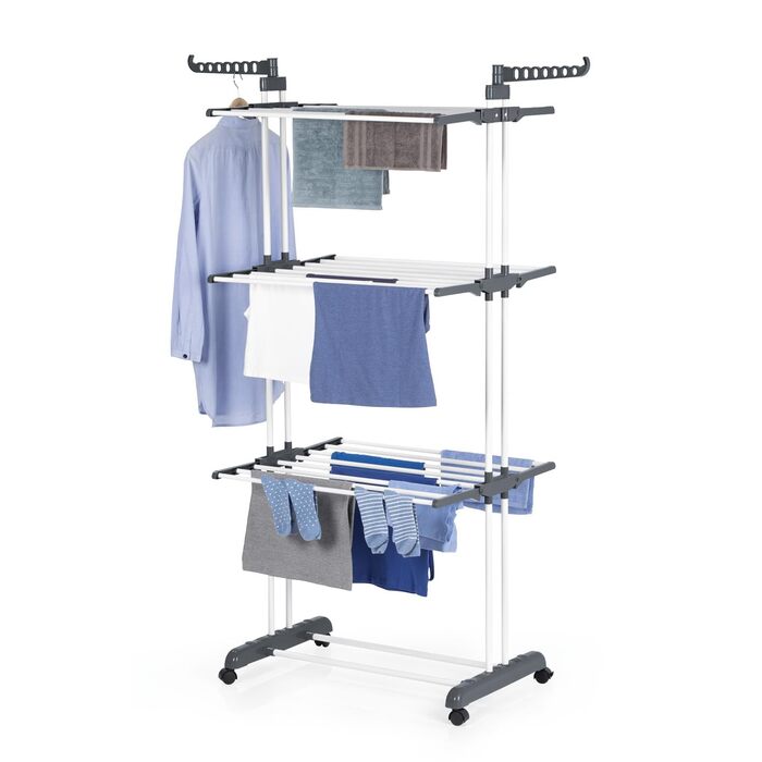 Складаний сушильник для білизни EASYmaxx з 3 рівнями, чорний/білий