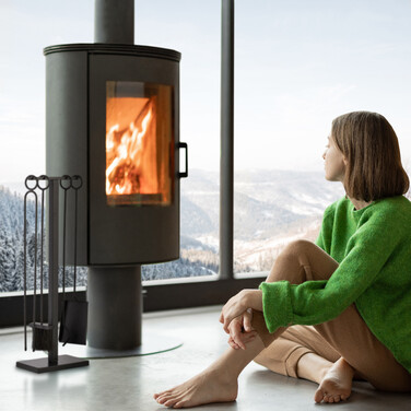 Relaxdays 5-Piece Fireplace Set in Black