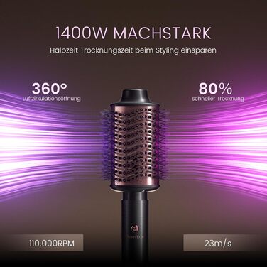 Airstyler 6-в-1: Фен-щітка, локони, об'єм, випрямлення, сушка волосся (Rose Gold)