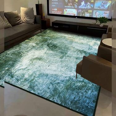 Великий килим 200x300 см для вітальні, дитячої, блакитно-зелений, сучасний, абстрактний, з антиковзаючою основою