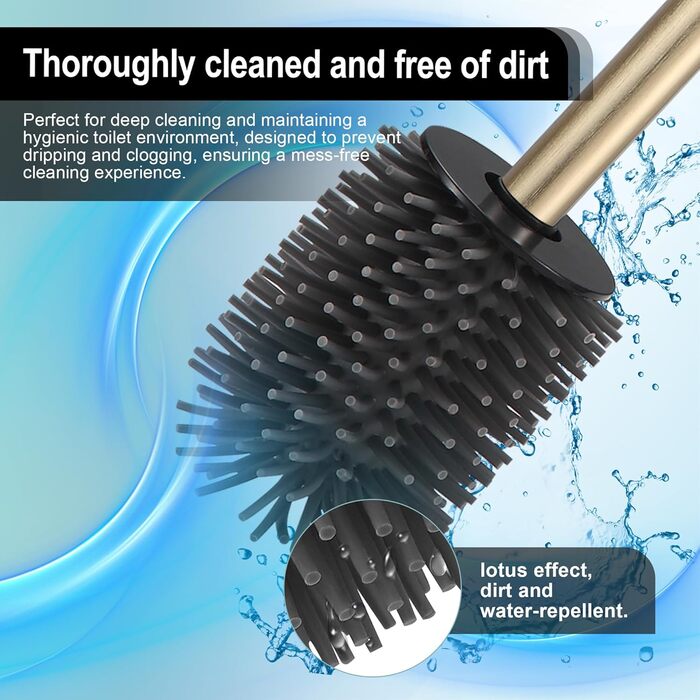 Настінна щітка для туалету DAZI з кріпленням без свердління, нержавіюча сталь, сучасний дизайн, знімний внутрішній стаканчик, золотий колір