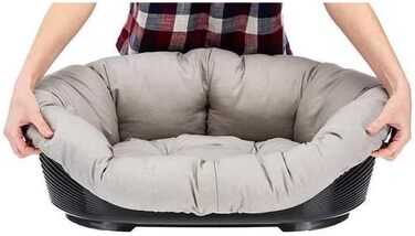 Крісло-ліжко для собак та котів Ferplast - сіре, 73 x 55 x 27 см, з м'яким лежаком