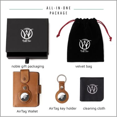 Will Fire® AirTag Wallet with Photo Capsule | Includes AirTag Attachment | Genuine Leather Wallet with Coin & Bill Compartments | Extra Secured RFID Card Holder | Space for up to (12) Cards | [Red-Black]